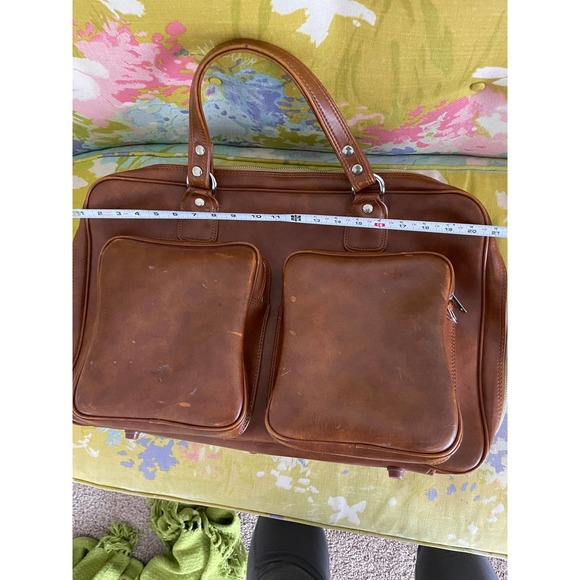 Vintage leather made in Korea for United States brown leather overnight briefcas - Picture 7 of 12